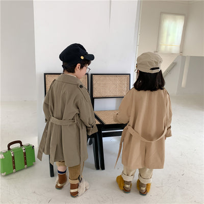 Abrigo Trench Largo Coreano para Niños y Niñas - Estilo Fashion con Solapas Grandes - Image 2