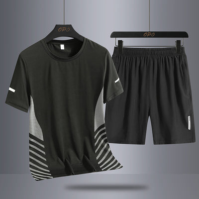 Conjunto Deportivo de Verano para Hombre - Camiseta y Shorts en Seda de Hielo Secado Rápido - Image 7