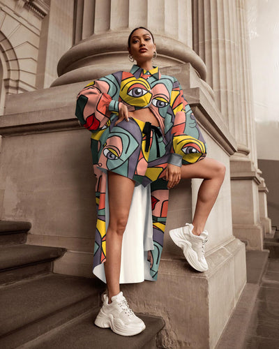 Conjunto de Dos Piezas Estampado Europeo y Americano para Mujer - Image 11