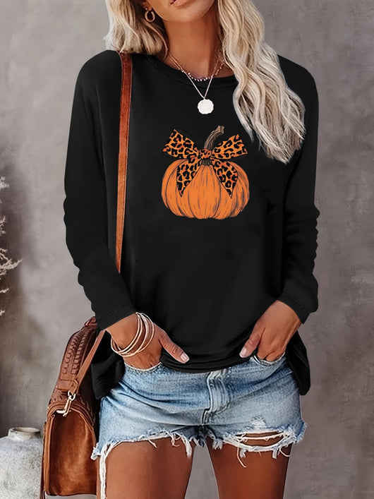 Camiseta Navideña Halloween Manga Larga Estampada para Mujer - Image 13