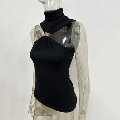 Blusa Dorada sin Mangas con Hombros Descubiertos y Tela Elástica - Image 19