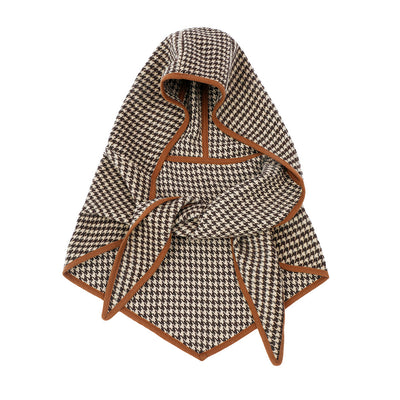 Capa y Chal de Cuadros Marrones para Mujer - Diseño Clásico - Image 6
