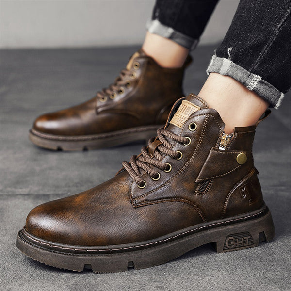Botas Martin Altas Estilo Retro Británico para Hombre
