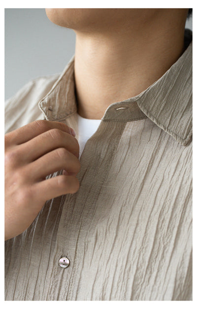 Camisa de Negocios Manga Corta para Hombre con Cuello Clásico - Image 16