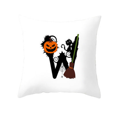 Funda de Cojín de Halloween con Letras Divertidas en Piel de Durazno para Hogar y Oficina - Image 6