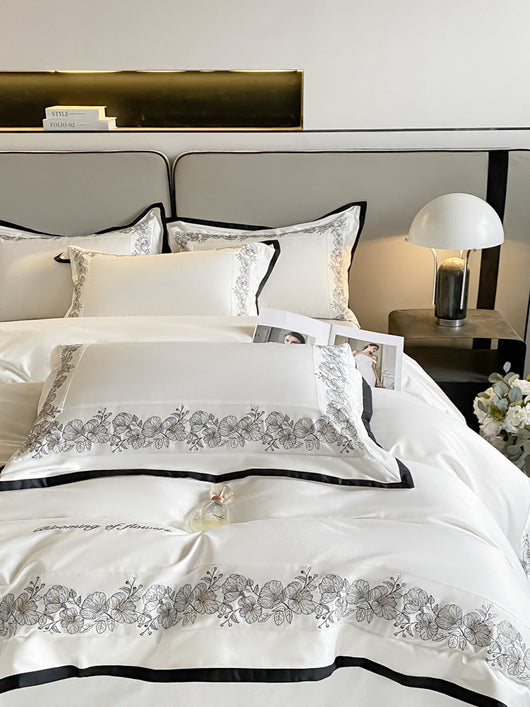 Juego de Cama 4 Piezas Algodón Pima 120 Hilos con Bordado Elegante - Image 35