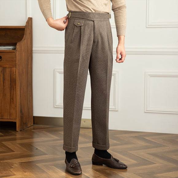 Pantalones Rectos de Cintura Alta para Hombre