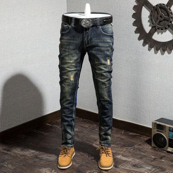 Jeans Retro Vintage Ajustado Coreano - Primavera y Otoño