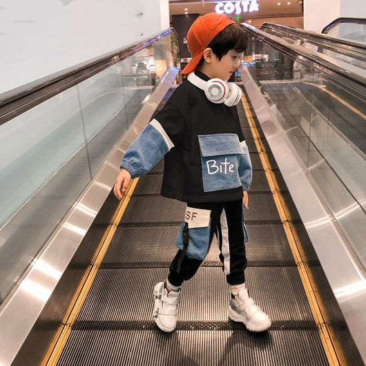 Conjunto Deportivo Infantil Coreano Primavera Otoño - Estilo Casual Moderno - Image 8
