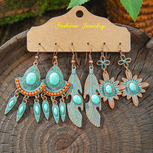 Aretes Geométricos Bohemios con Borlas Vintage para Mujer - Image 2