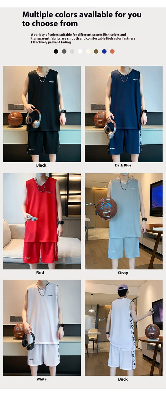 Conjunto Deportivo Casual - Camiseta sin Mangas y Pantalón Corto para Baloncesto - Image 17