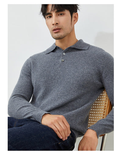 Suéter Tipo Polo de Cachemira Pura para Hombre - Image 15