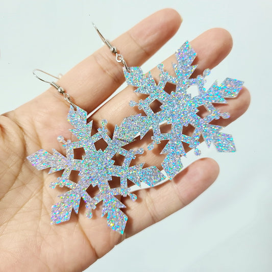 Aretes Colgantes Edelweiss en Plata para Navidad