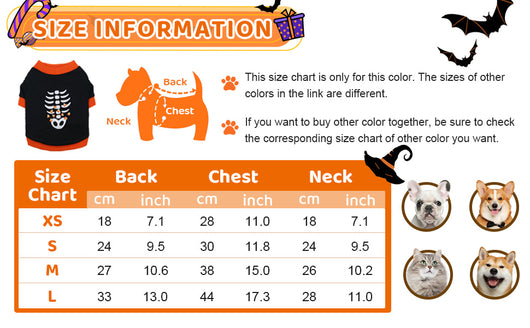 Disfraz de Esqueleto Halloween para Perros y Gatos - Sudadera Ligera para Mascotas Pequeñas - Image 9