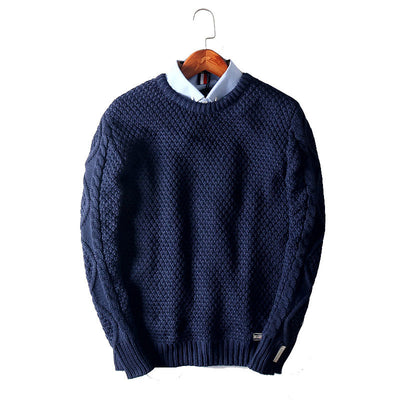Suéter Cuello Redondo Tejido Retorcido para Hombre - Prenda Base Térmica - Image 16
