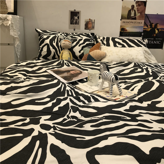 Juego de Cama Estampado Cebra 4 Piezas, Algodón 100% Puro - Image 4