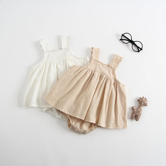 Vestido Enterizo Princesa con Tirantes para Bebé