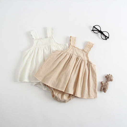 Vestido Enterizo Princesa con Tirantes para Bebé