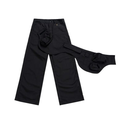 Pantalón Overol Ancho Deslavado con Bolsa Cintura Desmontable 2 en 1 - Image 14