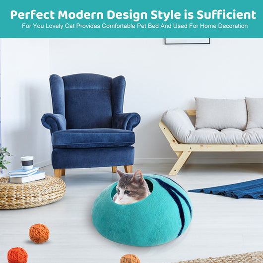 Casa Cálida de Lana para Gatos con Diseño de Huevo - Image 11