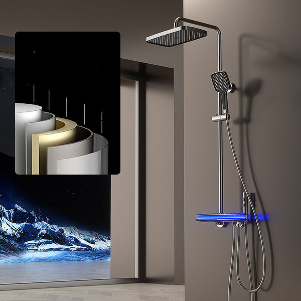 Conjunto de Ducha Termostático con Pantalla Digital Dual y Luz Ambiental