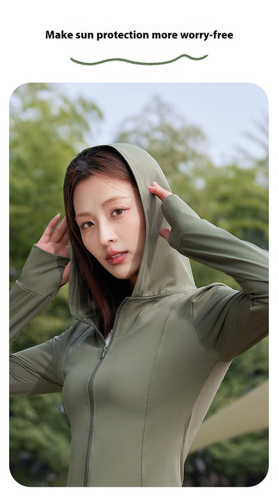 Chaqueta Yoga Ajustada UPF50 Protección Solar para Mujeres - Image 18