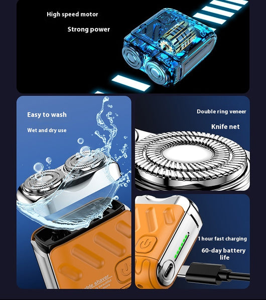 Afeitadora Eléctrica Portátil Dual Ring con Cabezal Magnético Flotante - Image 18