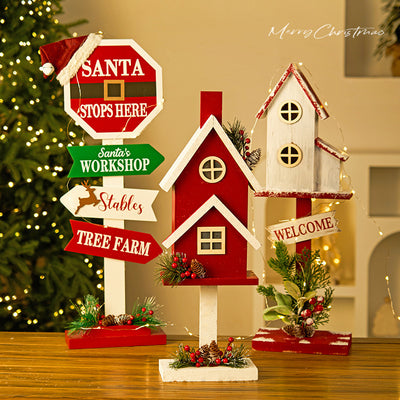 Adorno Navideño Casita de Madera con Buzón Decorativo - Image 5