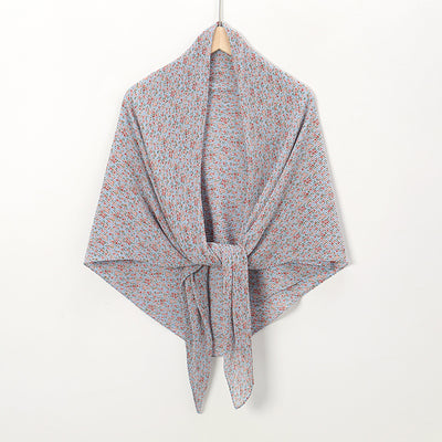 Pañuelo Cuadrado de Gasa Estampado Perla con Pliegues - Image 28
