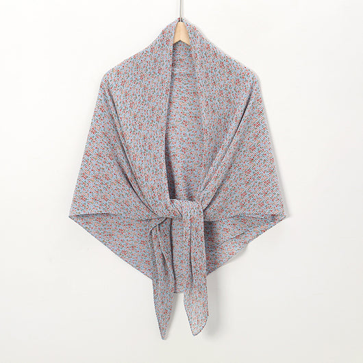 Pañuelo Cuadrado de Gasa Estampado Perla con Pliegues - Image 28