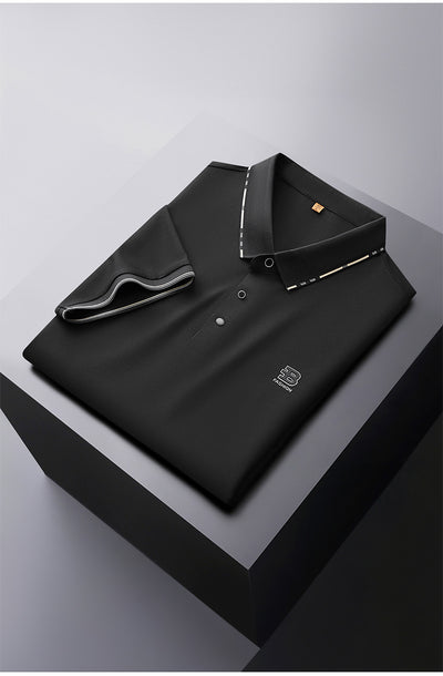 Polo Oversize de Seda Helada para Hombre - Manga Corta con Solapa Relajada - Image 7