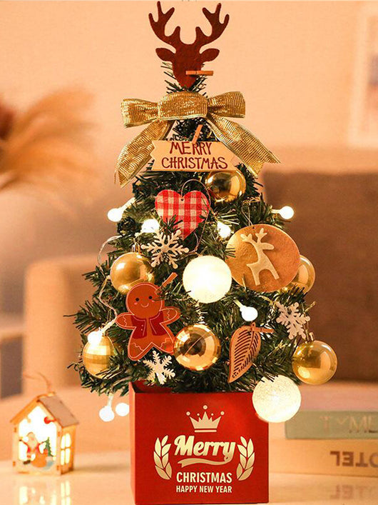 Árbol de Navidad Pequeño de Escritorio con Adornos Decorativos - Image 16