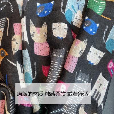 Pañuelo de Algodón y Lino con Diseño de Gata Adorable - Image 12