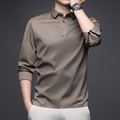 Camisa Manga Larga Cuello Solapa Sin Costuras Jinammonia para Hombre - Image 4