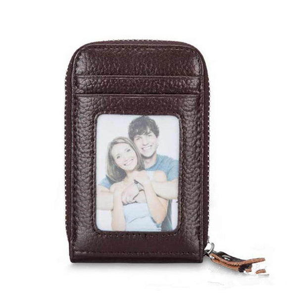 Billetera Hombre Cuero PU Auténtico con Protección RFID