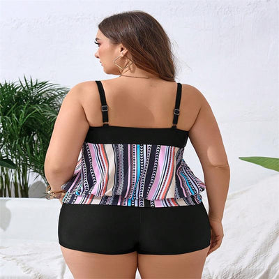 Traje de Baño Talla Grande con Short Reductor y Cobertura Abdominal - Image 12
