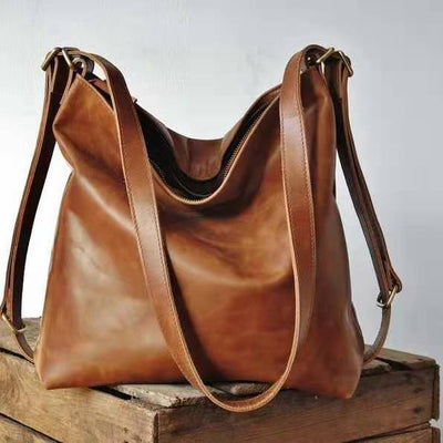 Bolso de Cuero Retro con Aceite - Capacidad Amplia y Suave al Tacto