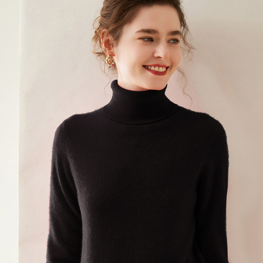 Suéter Cuello Alto de Cachemira Pura para Mujer - Image 8
