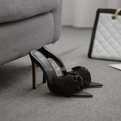Tacones Stiletto Puntiagudos con Lazo para Mujer - Diseño Net Red