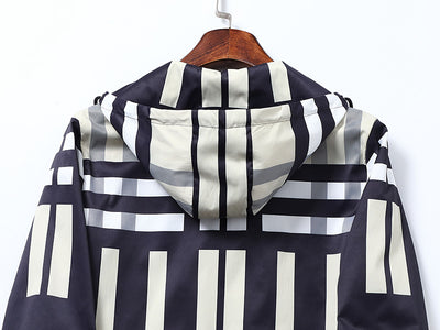 Chaqueta Trench Casual de Hombre con Estampado a Rayas - Image 20