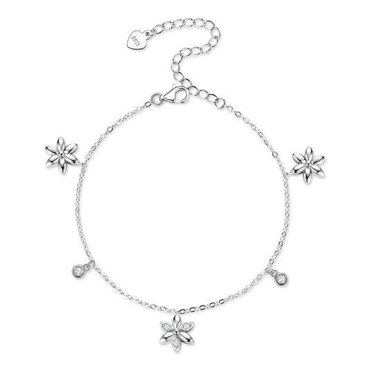 Pulsera de Plata Esterlina con Moissanita D Color y Flor Roja para Mujer - Image 14