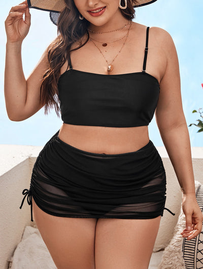 Traje de Baño Dividido de Tres Piezas para Mujer Talla Grande - Image 5