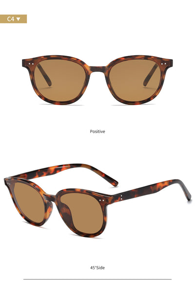 Jelly yellow frame sunglasses with green lenses, featuring a rounded cat-eye shape for UV protection and fashion. - Image 19