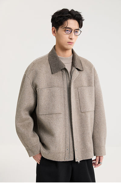 Chaqueta de Lana Doble Faz con Cuello de Lana de Cordero Premium - Image 10