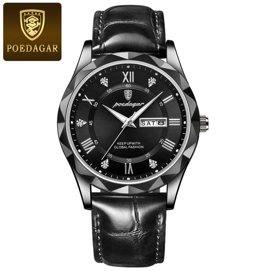 Reloj de Pulsera de Cuarzo Luxury para Hombre con Correa de Cuero - Image 12