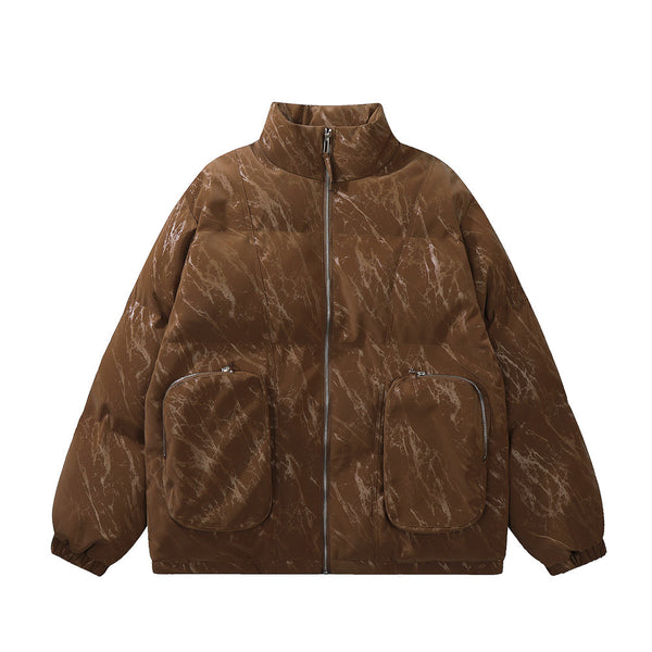 Abrigo de Cuero para Hombre con Forro Acolchado Splash-Ink