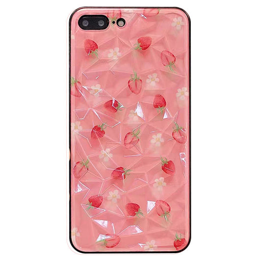 Funda para celular estilo joven con patrón de fresa y diamante naranja - Image 4
