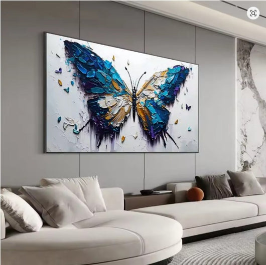 Cuadro Abstracto Mariposa Óleo Artesanal Texturizado para Sala de Estar - Image 16