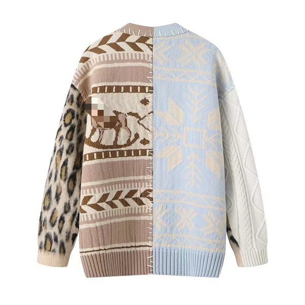 Cardigan Retro Tejido Holgado para Mujer - Abrigo Casual de Invierno