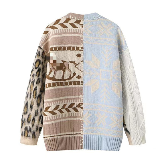 Cardigan Retro Tejido Holgado para Mujer - Abrigo Casual de Invierno